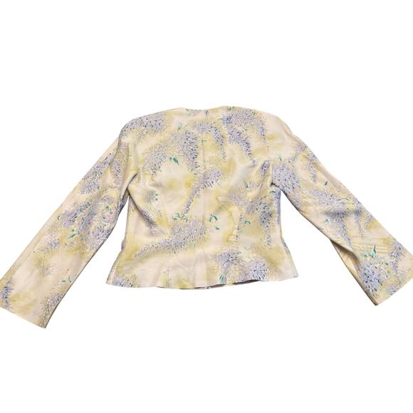 Thierry Mugler Vintage Floral Silk Suit Skirt Set Women’s Size 38 (8 US) Yellow - Picture 4 of 15